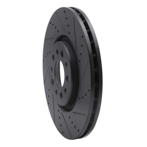 Alfa Romeo Tonale Brake Rotor (1) - Front Right - R1 Concepts - Drilled & Slotted - Black - `14-`25